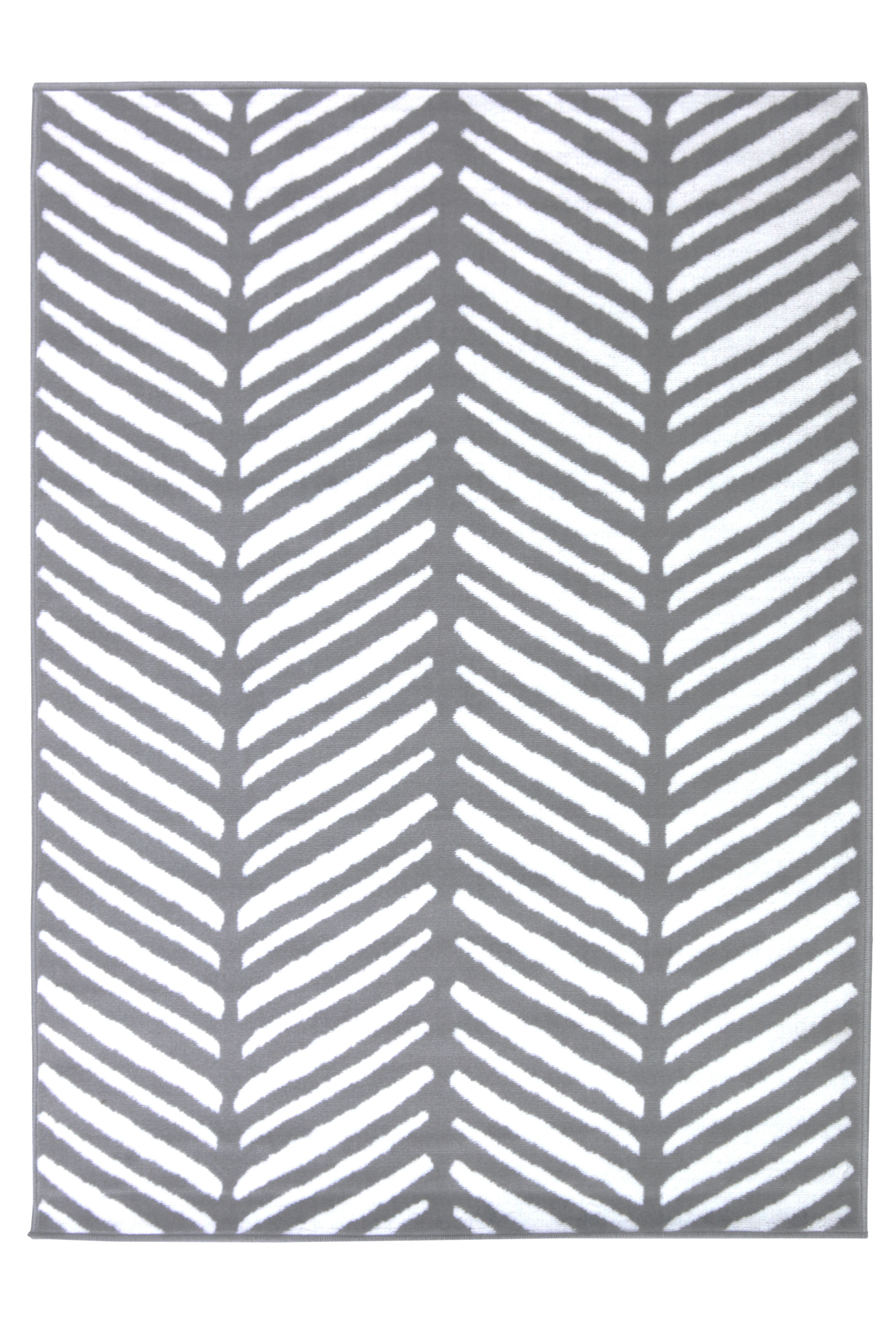 Zig Zag Geo Hardwearing Mat - Grey - Med